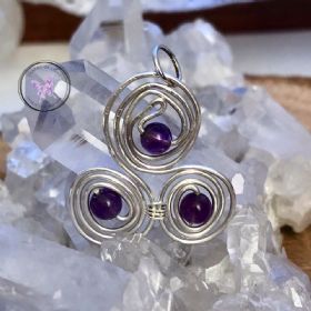 Amethyst Celtic Triskelion Silver Pendant